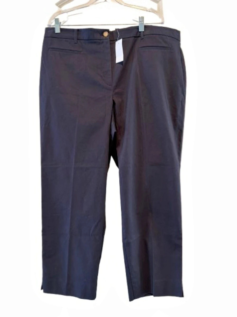 Ann Taylor The Cotton Crop Pant — Curvy Fit Black Trousers Size 18